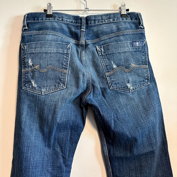 7 For All Mankind Austyn Classic Straight Distressed Men's Jeans Size 32 - Picture 6 of 9